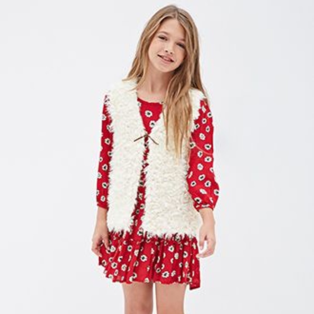 Forever 21 Girls Shearling Fur Vest